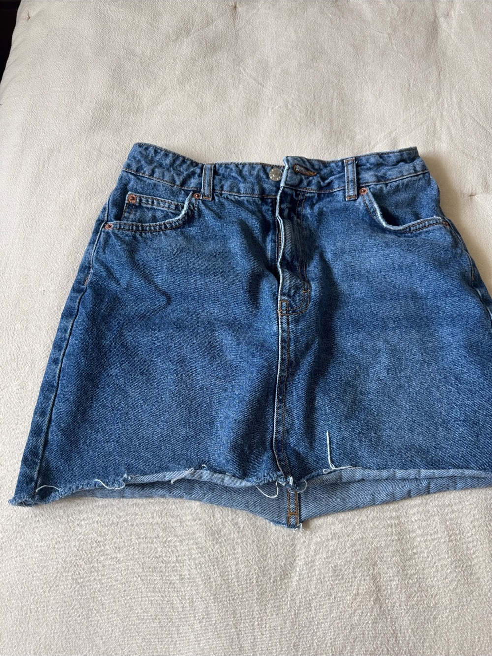 Topshop Blue Denim Mini Skirt